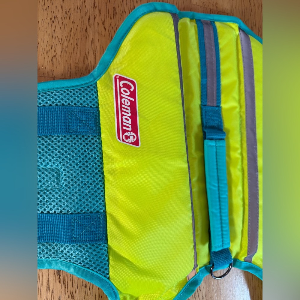 Coleman Dog Life Vest Jacket Float Coat Yellow Green Reflective Safety XS 15 Lbs - Picture 4 of 7